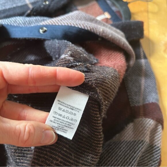 Free People Sz M Street Talk Plaid Button Front Relaxed Shacket Jacket - Picture 13 of 13